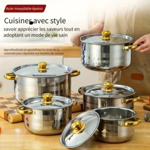 Ensemble de 5 casseroles en acier